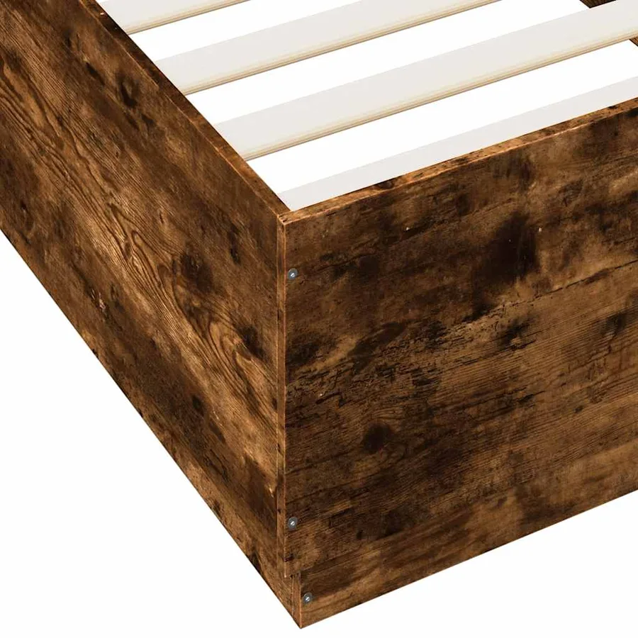 Cadre de lit avec LED sans matelas chêne fumé 100x200 cm - 9