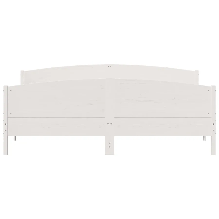 Cadre de lit sans matelas blanc 180x200 cm bois massif de pin - 4