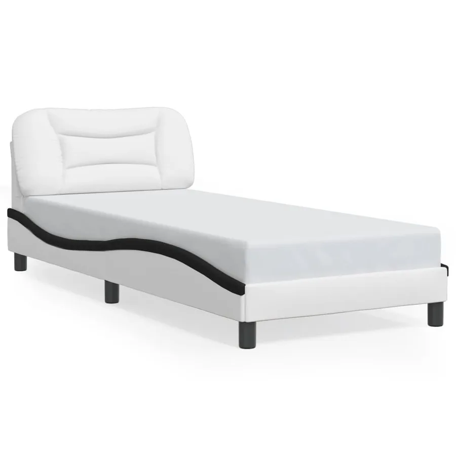 Cadre de lit avec LED sans matelas Hvar blanc et noir 90x190 cm - 5