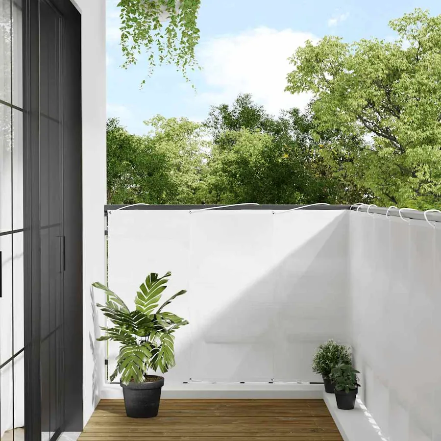 Écran de balcon blanc 120x700 cm 100% polyester oxford