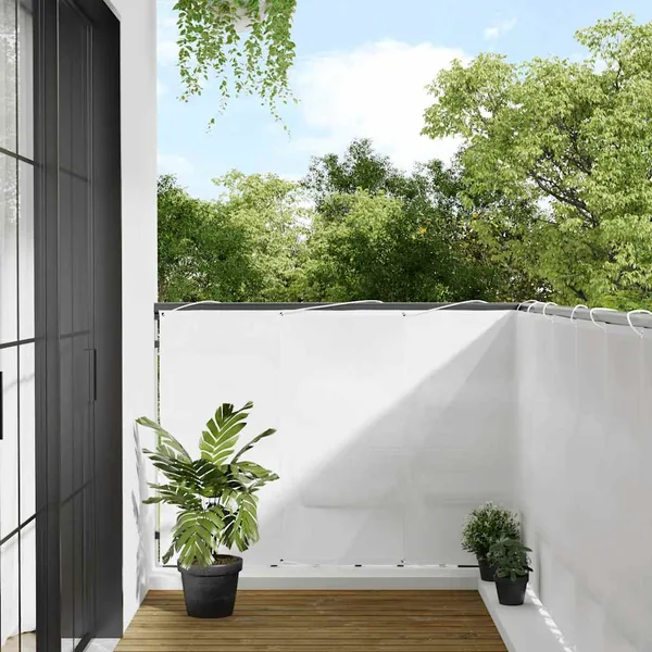 Écran de balcon blanc 120x700 cm 100% polyester oxford