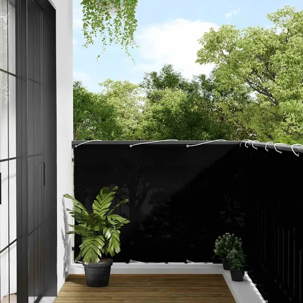 Écran de balcon noir 120x800 cm 100% polyester oxford
