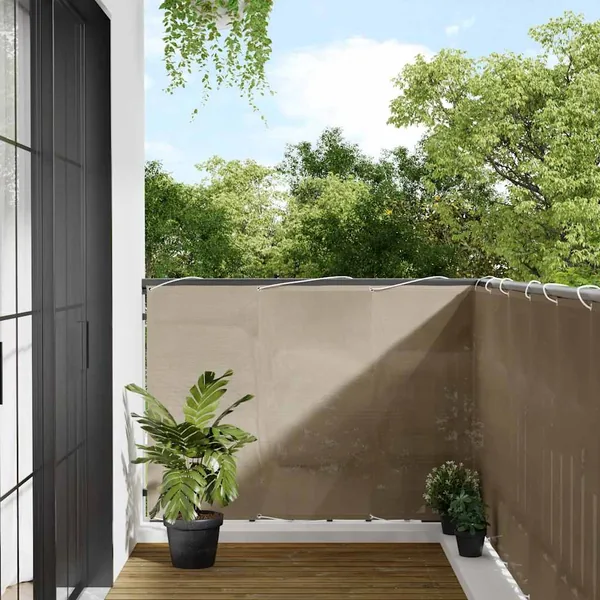 Écran de balcon taupe 120x800 cm 100% polyester oxford