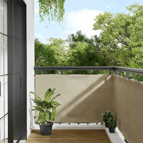 Écran de balcon beige 90x800 cm 100% polyester oxford