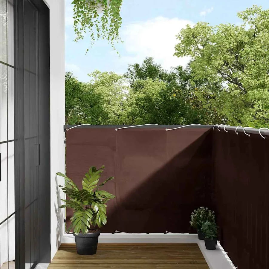 Écran de balcon marron 120x800 cm 100% polyester oxford