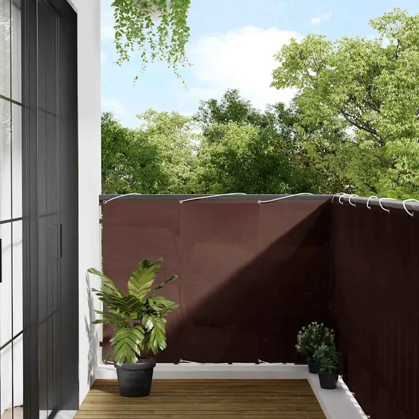 Écran de balcon marron 120x800 cm 100% polyester oxford