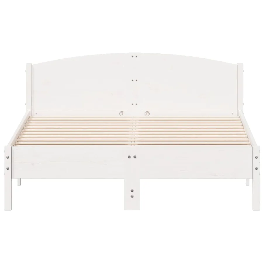 Cadre de lit sans matelas blanc 140x200 cm bois de pin massif - 4