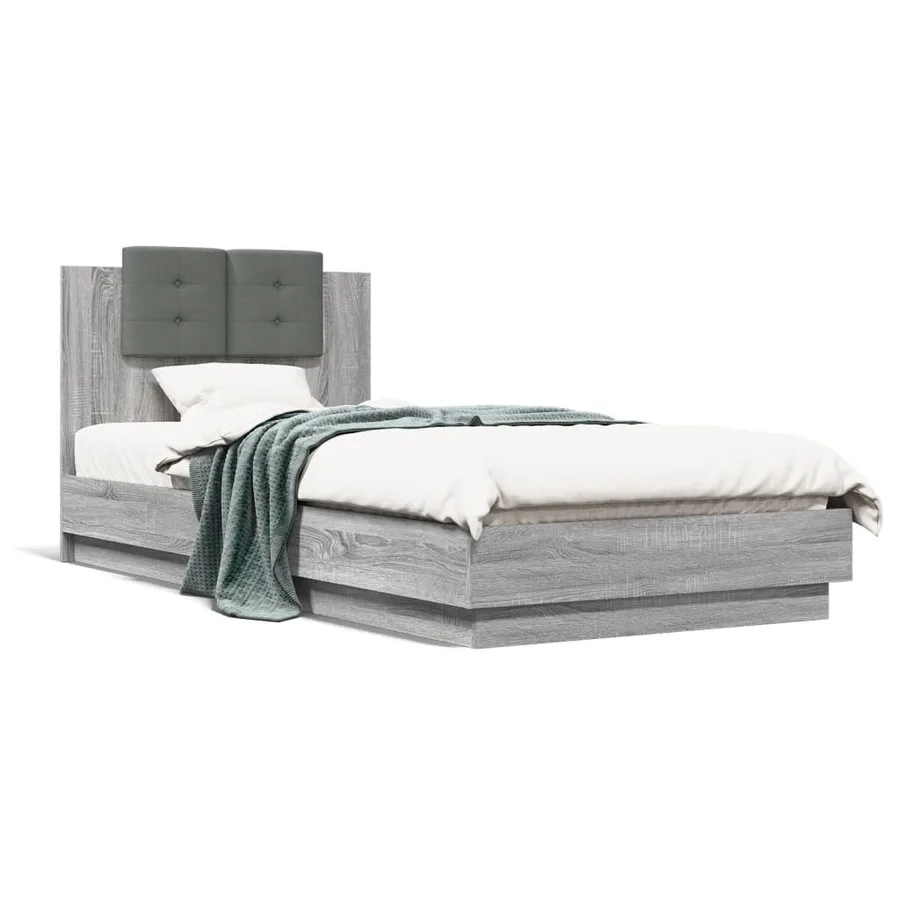 Cadre de lit avec LED sans matelas sonoma gris 90x200 cm - 5