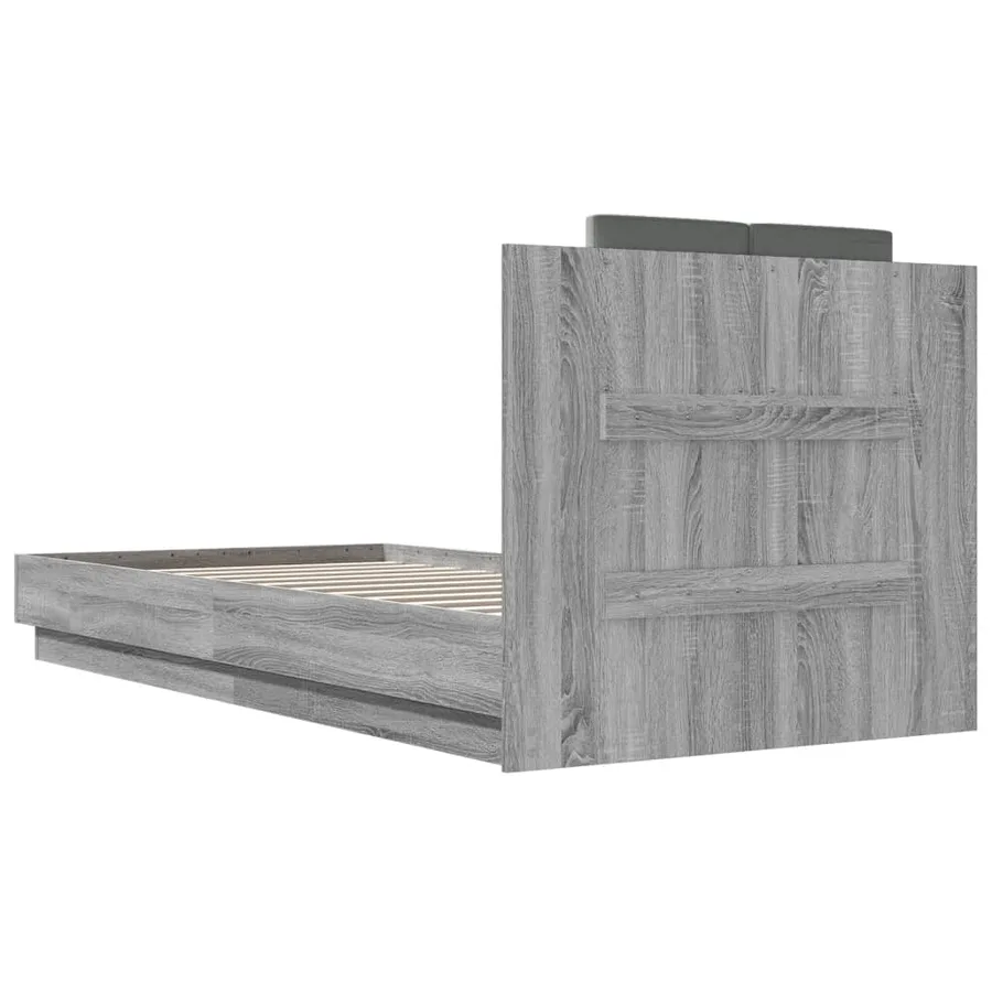 Cadre de lit avec LED sans matelas sonoma gris 90x200 cm - 8