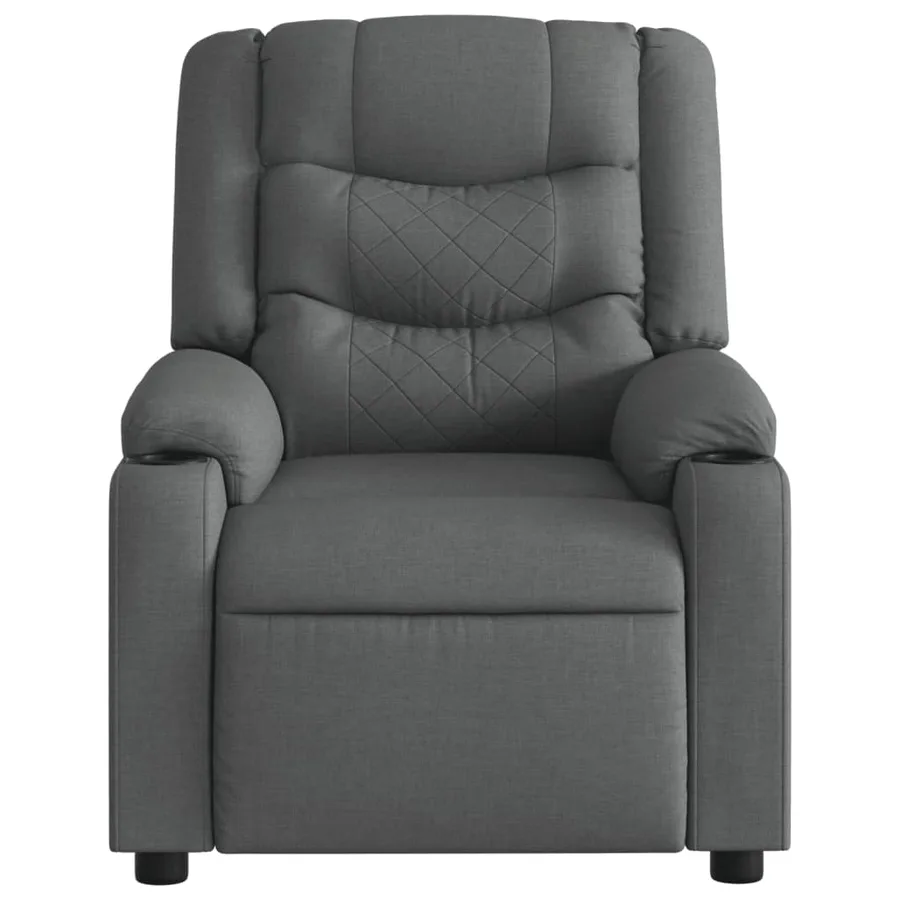 Fauteuil de massage inclinable gris foncé tissu - 7