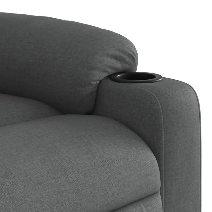 Fauteuil de massage inclinable gris foncé tissu - 9