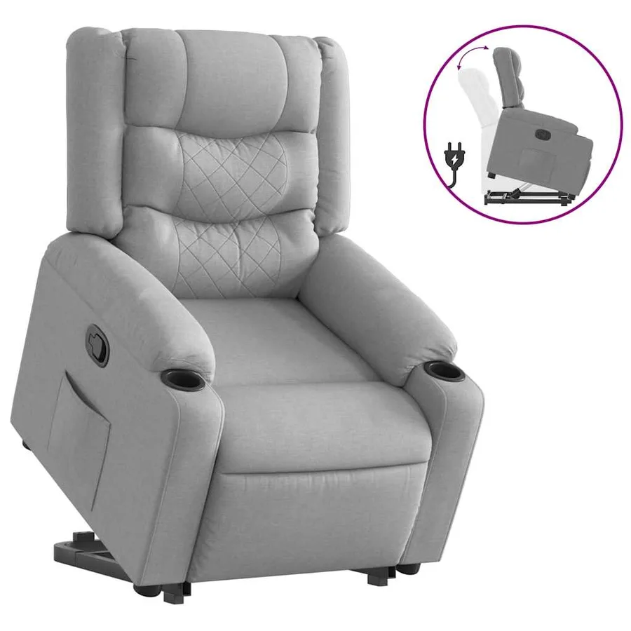 Fauteuil inclinable Gris clair Tissu - 2