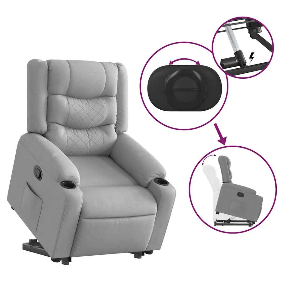 Fauteuil inclinable Gris clair Tissu - 6
