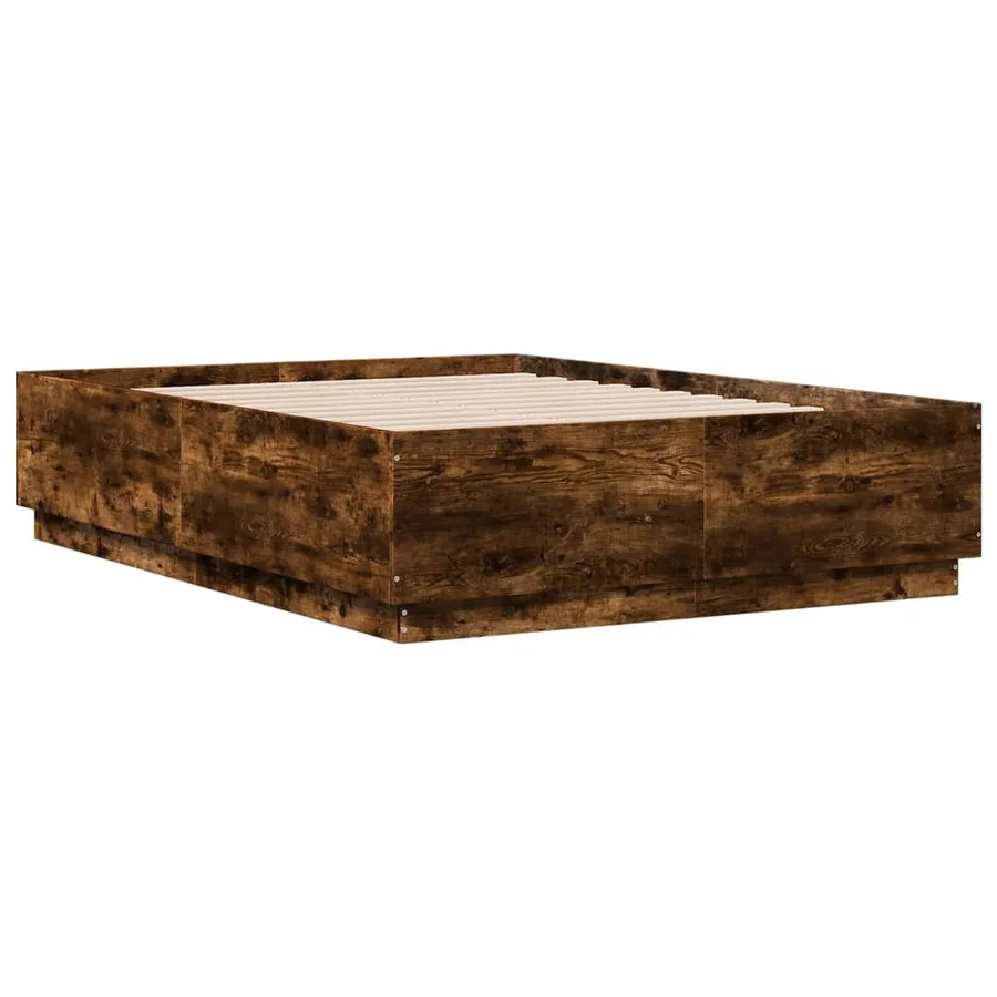 Cadre de lit avec LED sans matelas chêne fumé 120x190 cm - 3