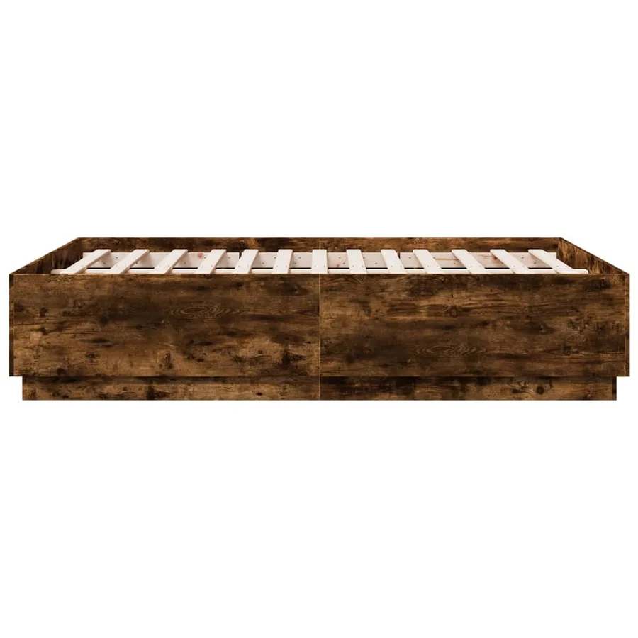 Cadre de lit avec LED sans matelas chêne fumé 120x190 cm - 7