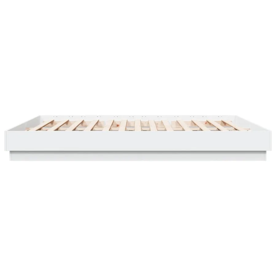 Cadre de lit avec LED sans matelas blanc 200x200 cm - 7