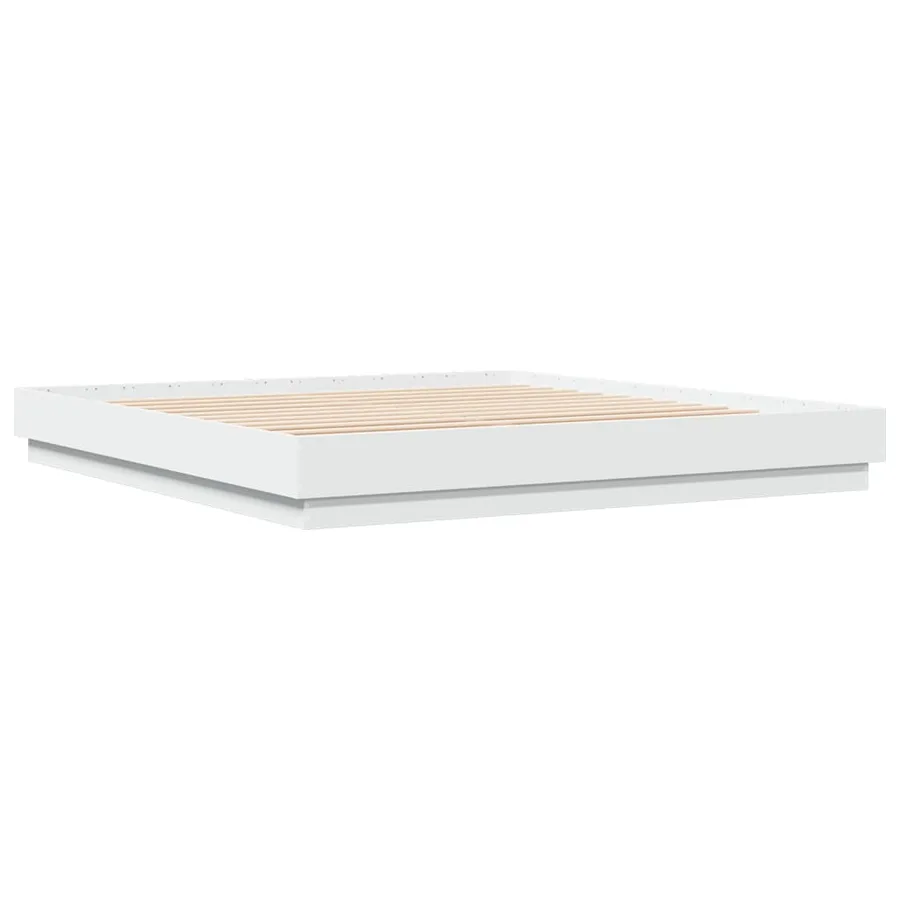 Cadre de lit avec LED sans matelas blanc 200x200 cm - 8