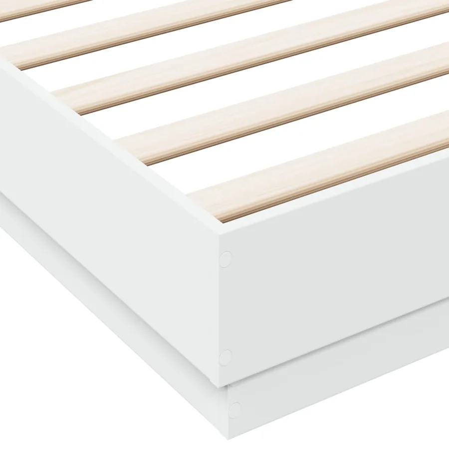 Cadre de lit avec LED sans matelas blanc 200x200 cm - 9