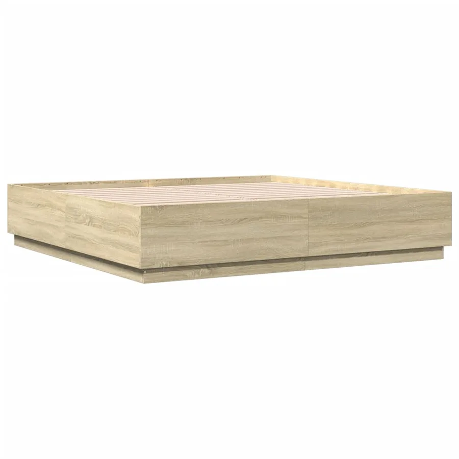 Cadre de lit avec LED sans matelas chêne sonoma 200x200 cm - 3