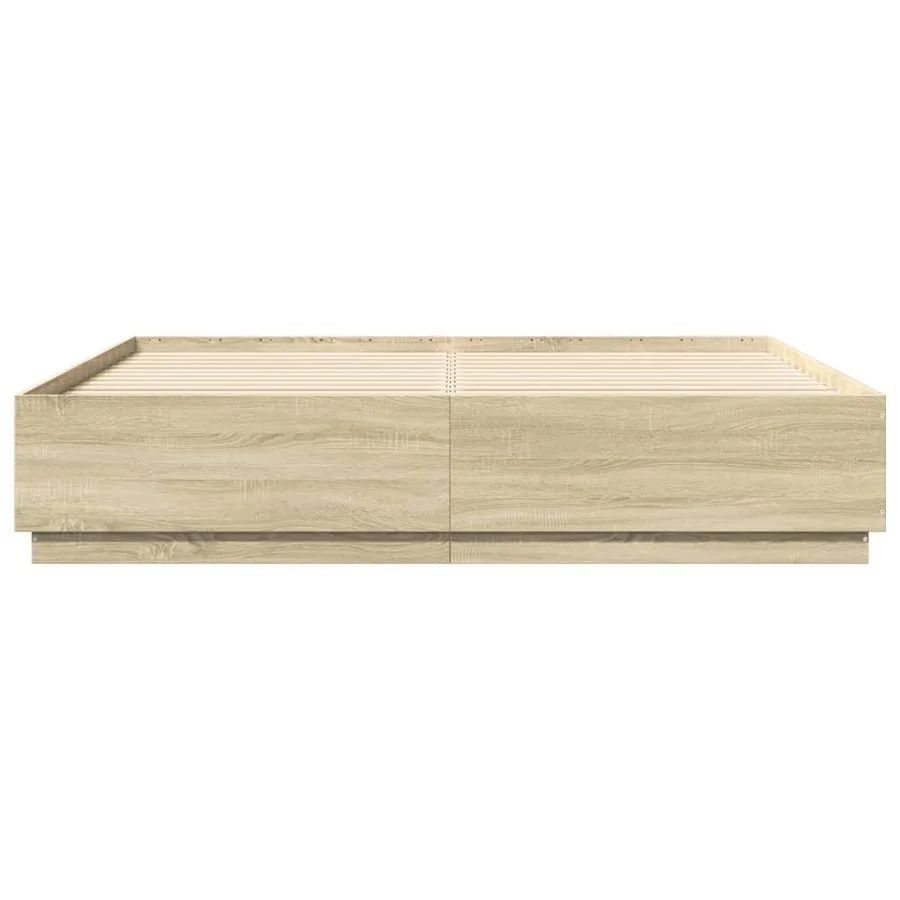 Cadre de lit avec LED sans matelas chêne sonoma 200x200 cm - 6