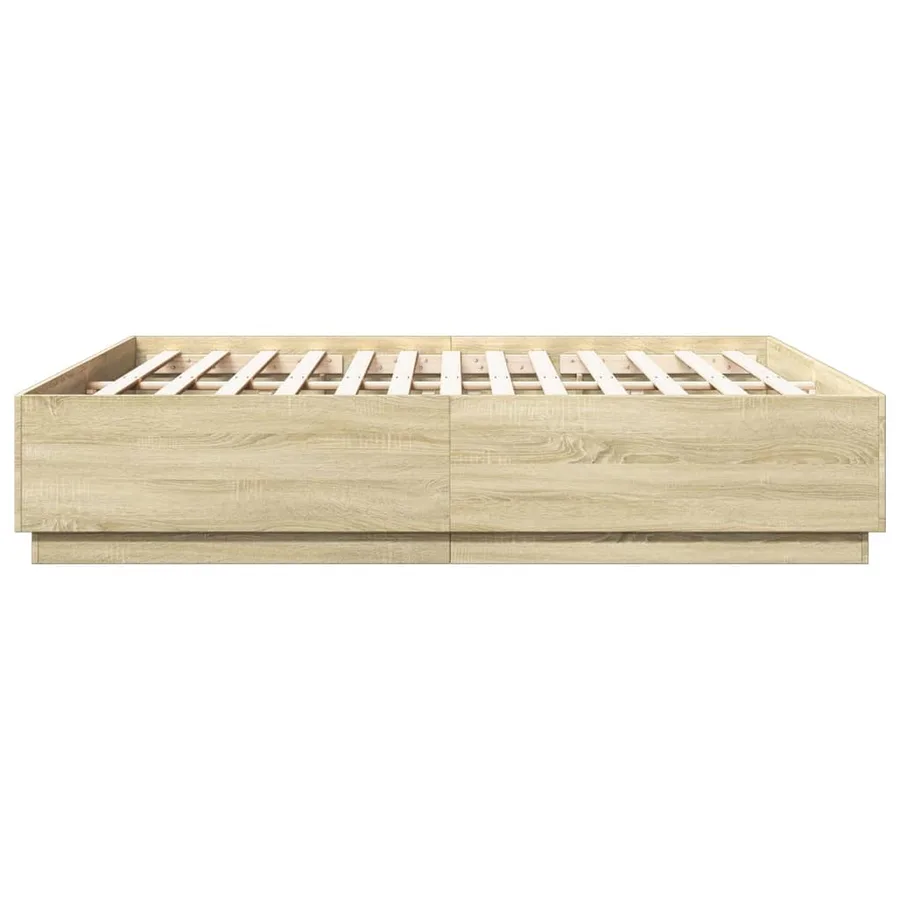 Cadre de lit avec LED sans matelas chêne sonoma 200x200 cm - 7