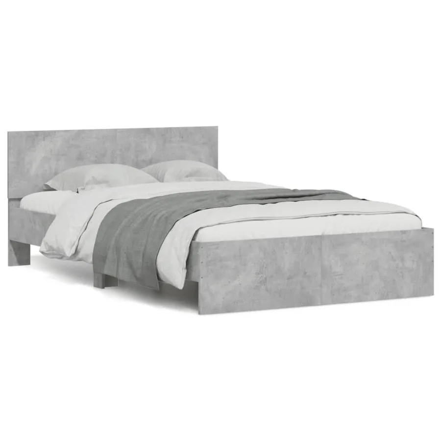 Cadre de lit sans matelas gris béton 120x200 cm - 2