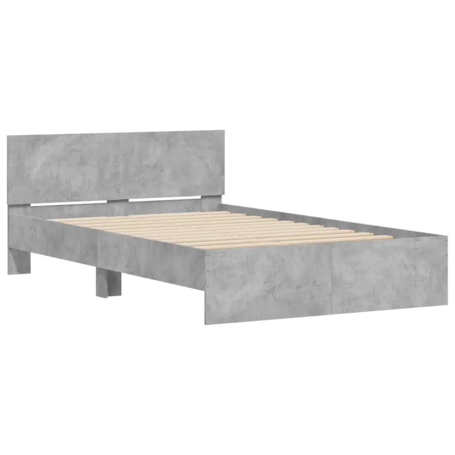 Cadre de lit sans matelas gris béton 120x200 cm - 4