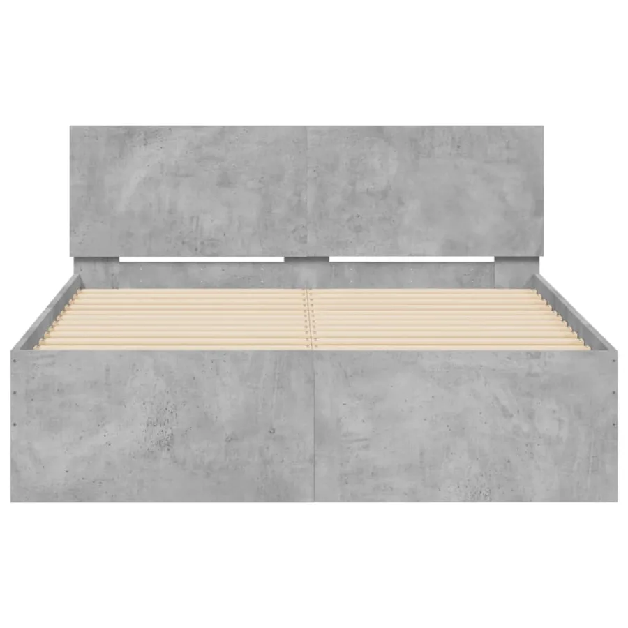 Cadre de lit sans matelas gris béton 120x200 cm - 5