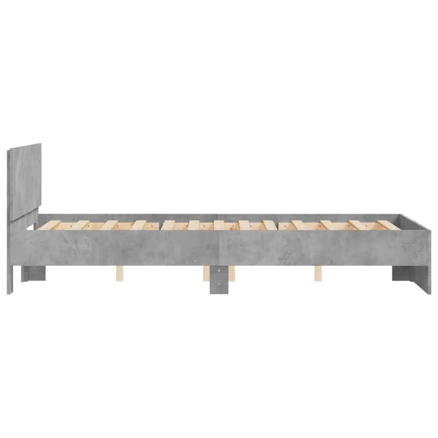 Cadre de lit sans matelas gris béton 120x200 cm - 6