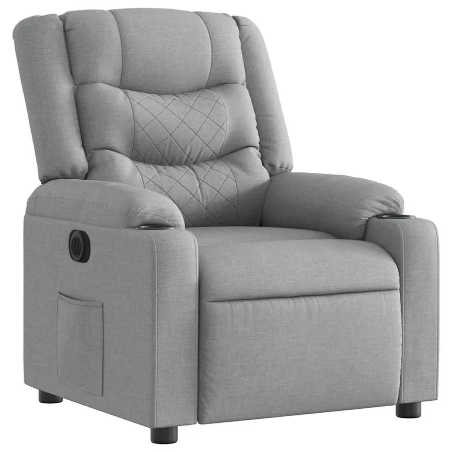 Fauteuil inclinable électrique Gris clair Tissu - 4