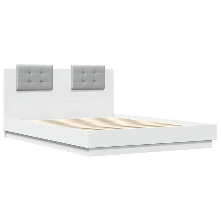 Cadre de lit avec LED sans matelas blanc 150x200 cm - 3