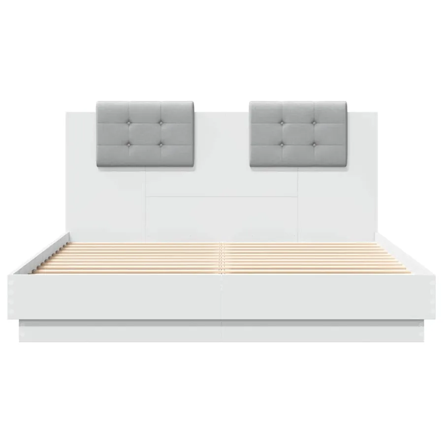 Cadre de lit avec LED sans matelas blanc 150x200 cm - 6