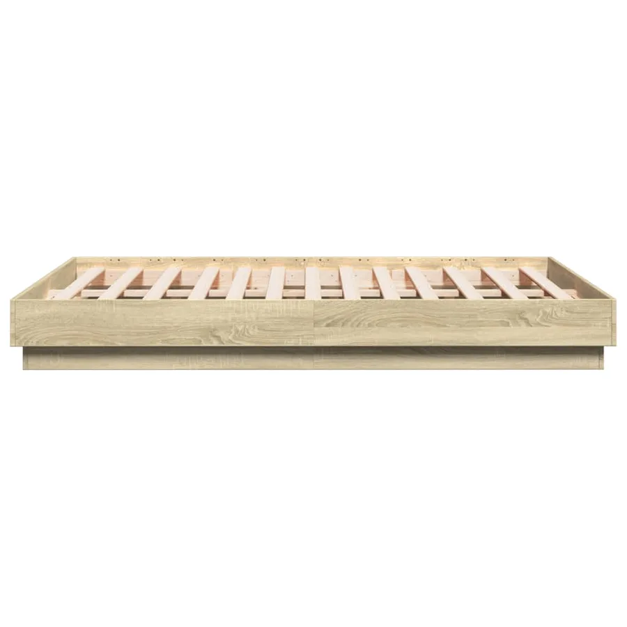 Cadre de lit avec LED sans matelas chêne sonoma 135x190 cm - 7