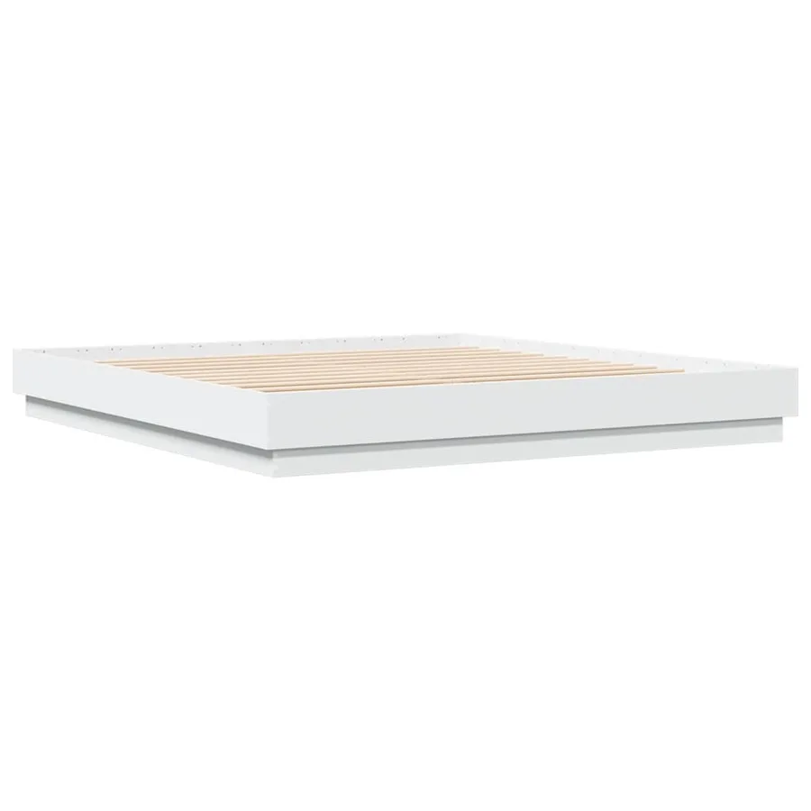 Cadre de lit sans matelas blanc 200x200 cm - 3
