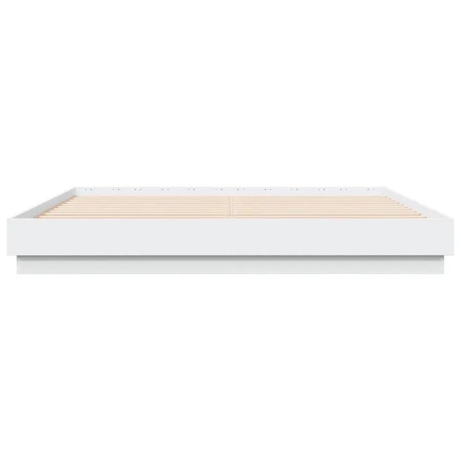 Cadre de lit sans matelas blanc 200x200 cm - 4