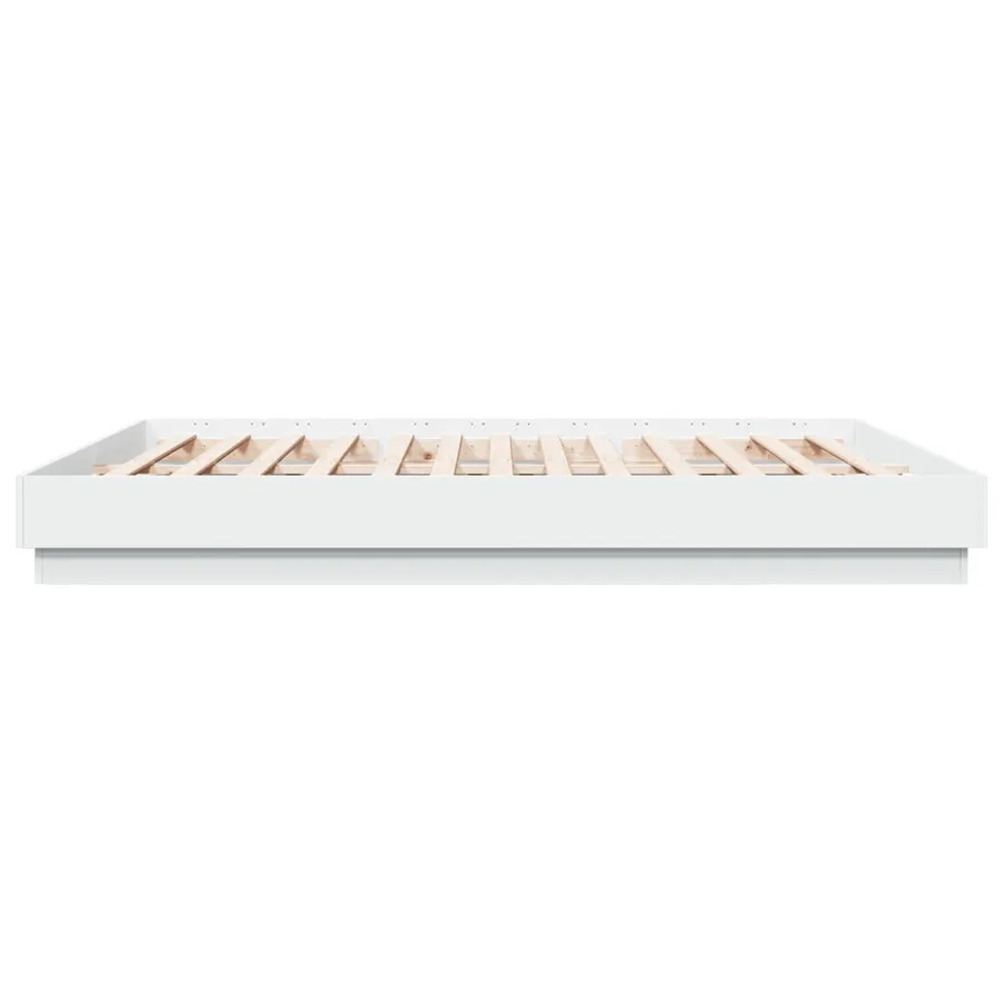 Cadre de lit sans matelas blanc 200x200 cm - 5