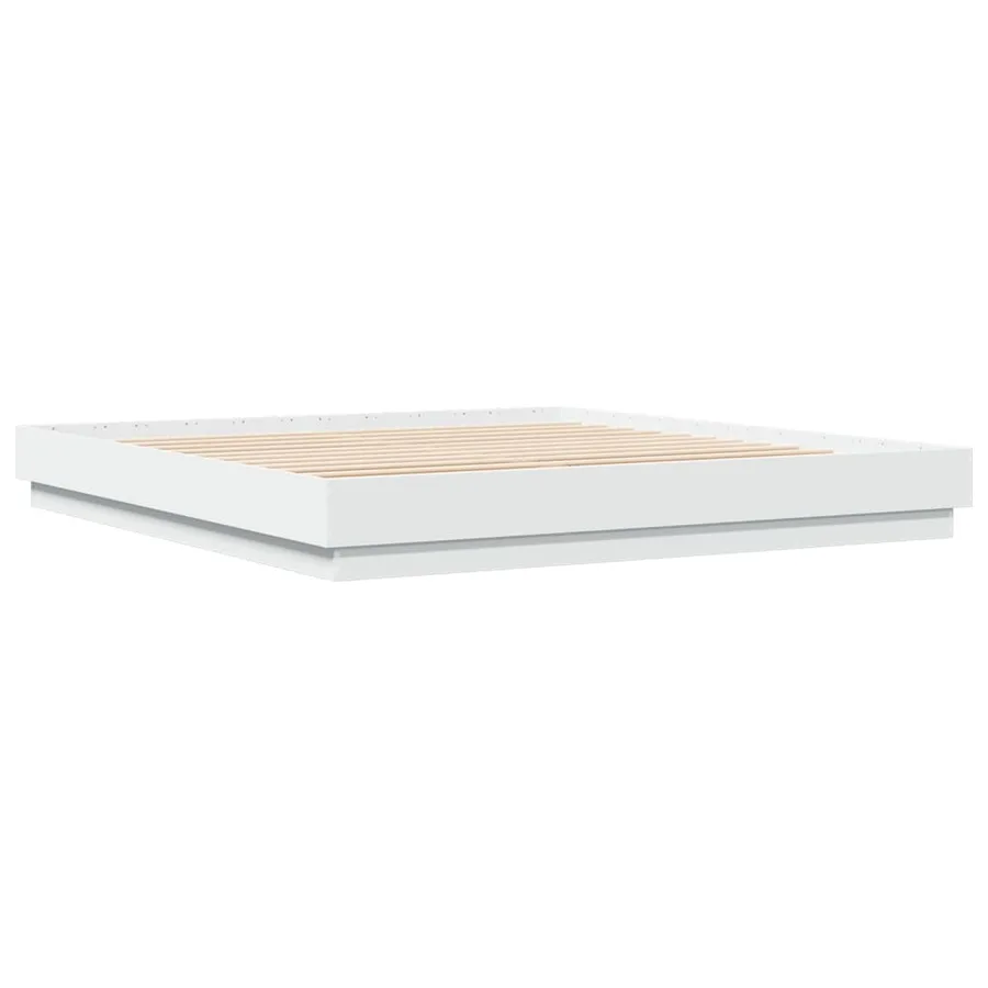Cadre de lit sans matelas blanc 200x200 cm - 6