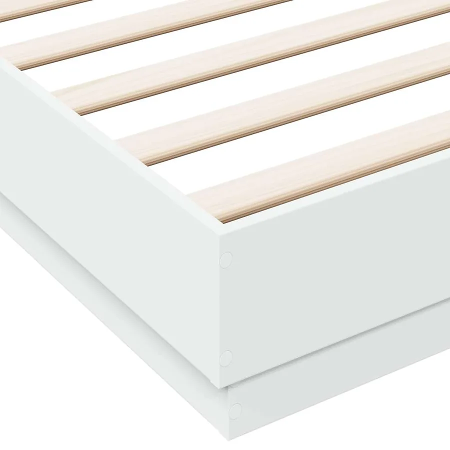 Cadre de lit sans matelas blanc 200x200 cm - 7