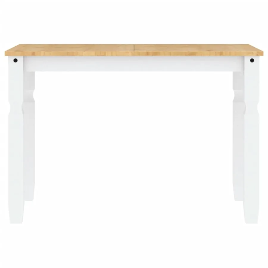 Table à manger Corona blanc 112x60x75 cm bois massif de pin - 4