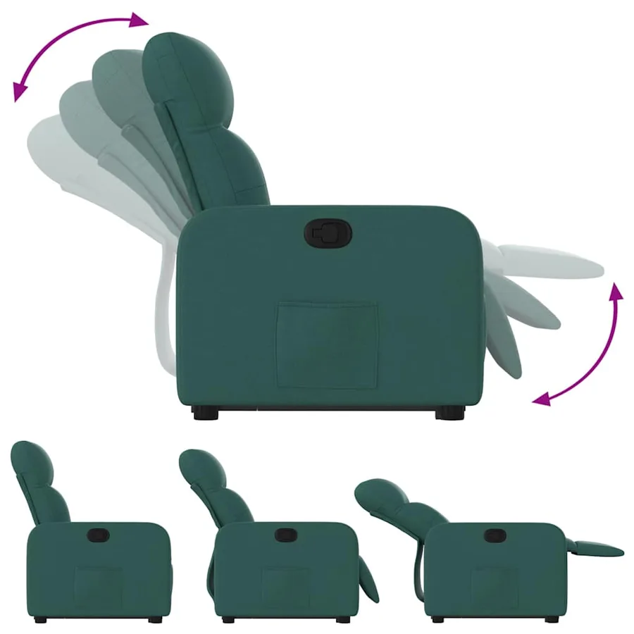 Fauteuil inclinable vert foncé tissu - 7