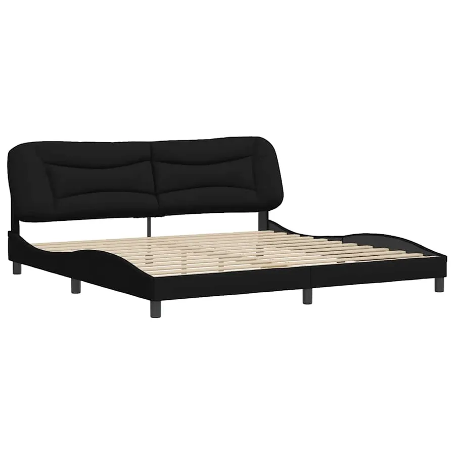 Cadre de lit sans matelas Hvar noir 200x200 cm tissu - 3
