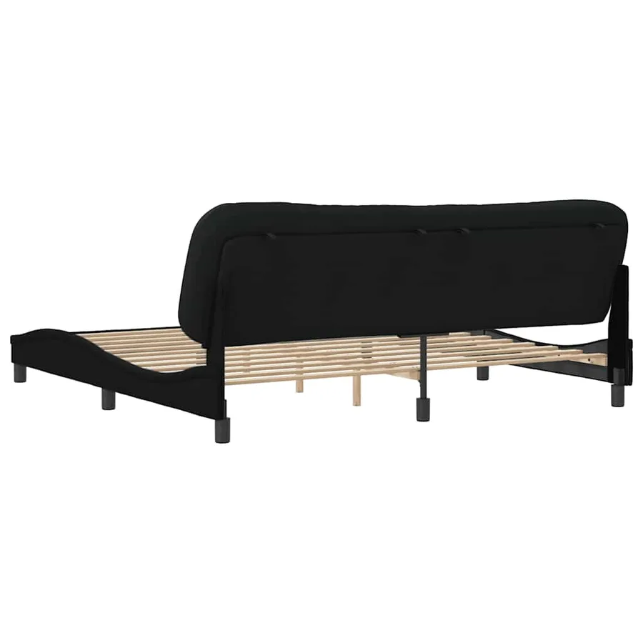 Cadre de lit sans matelas Hvar noir 200x200 cm tissu - 6
