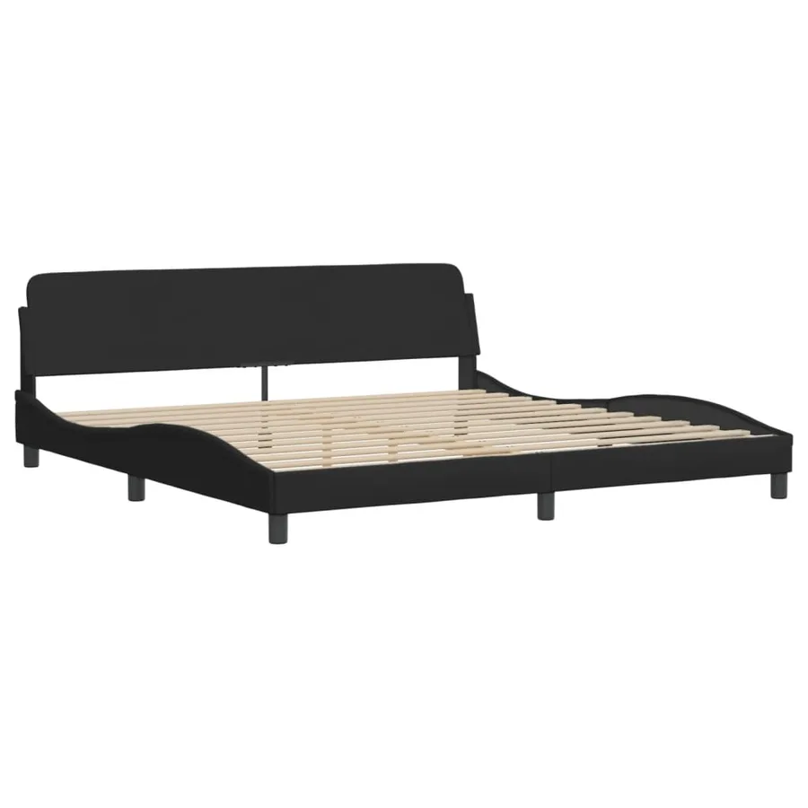Cadre de lit avec LED sans matelas Hvar noir 200x200 cm tissu - 7