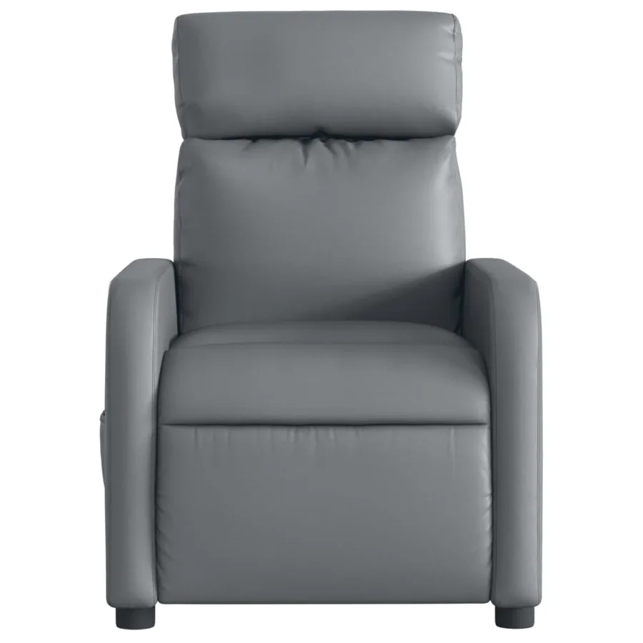 Fauteuil de massage inclinable électrique gris similicuir - 9
