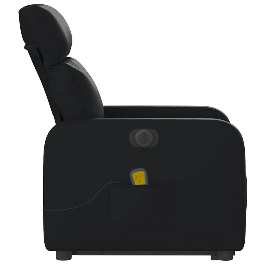 Fauteuil inclinable de massage électrique noir similicuir - 10
