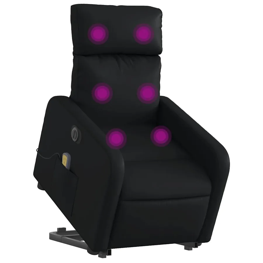 Fauteuil inclinable de massage électrique noir similicuir - 3