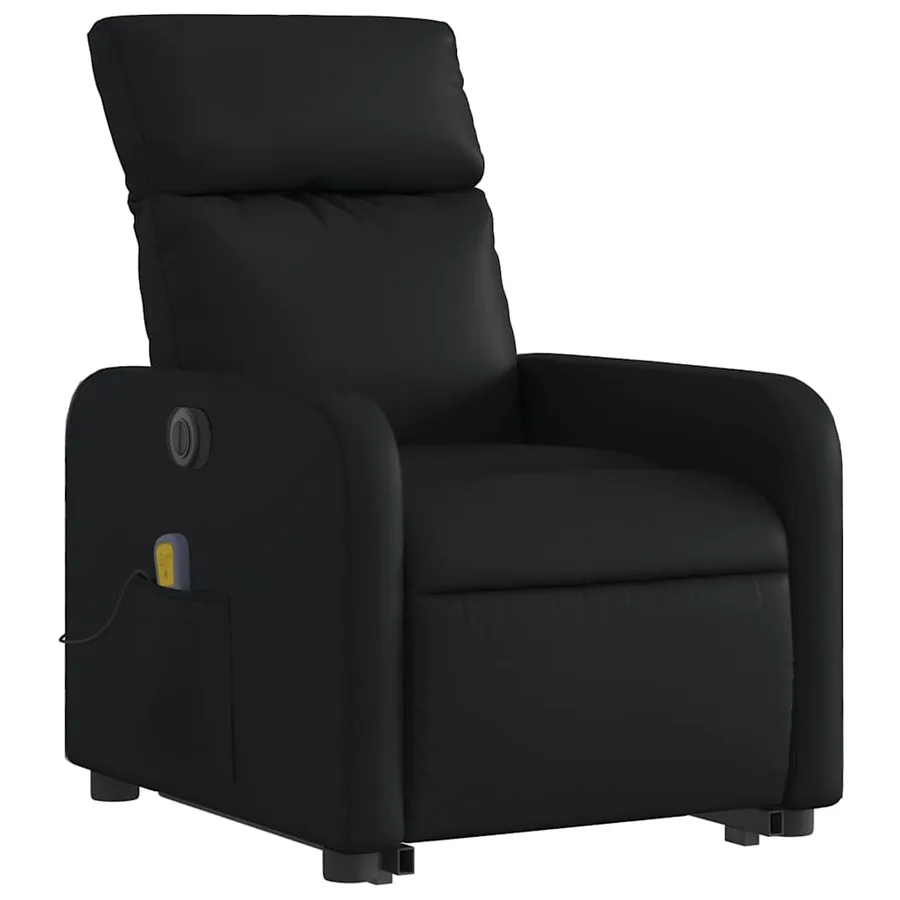 Fauteuil inclinable de massage électrique noir similicuir - 4