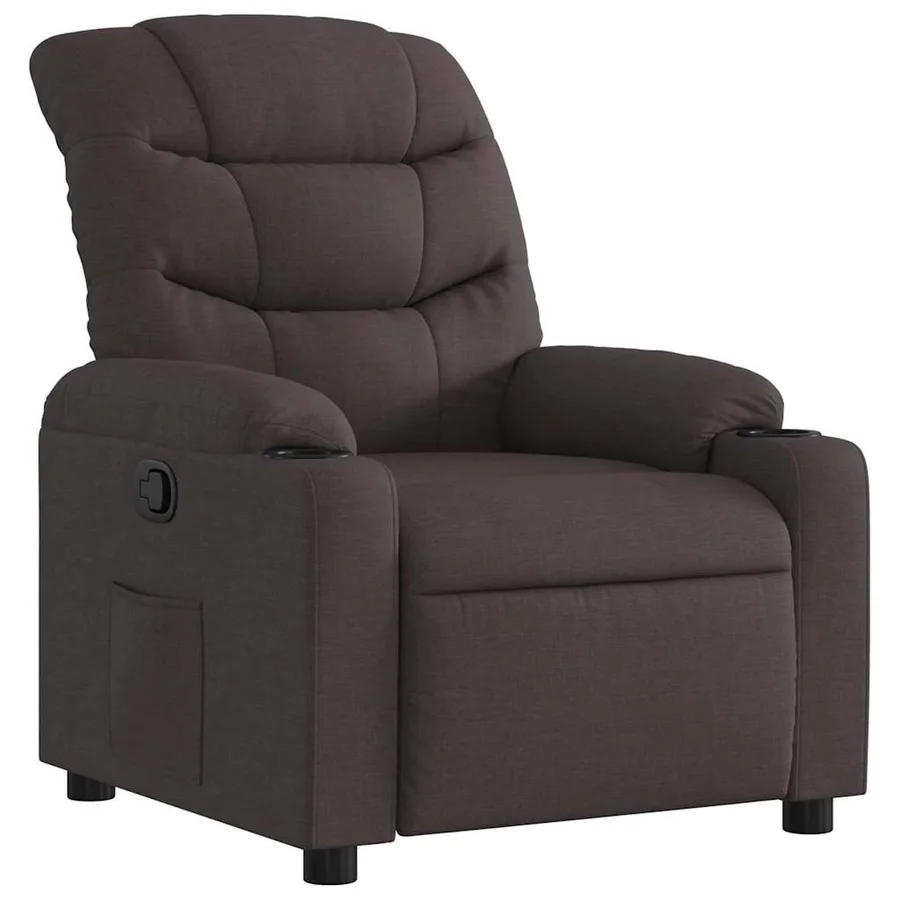 Fauteuil inclinable Marron foncé Tissu - 2
