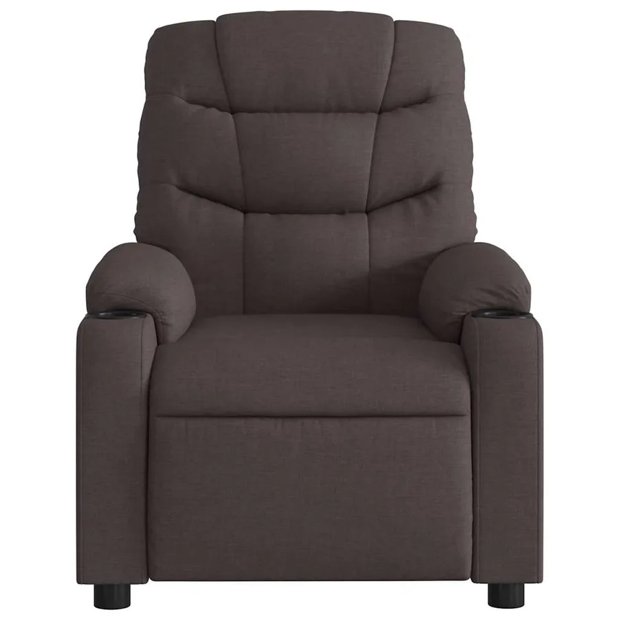 Fauteuil inclinable Marron foncé Tissu - 6