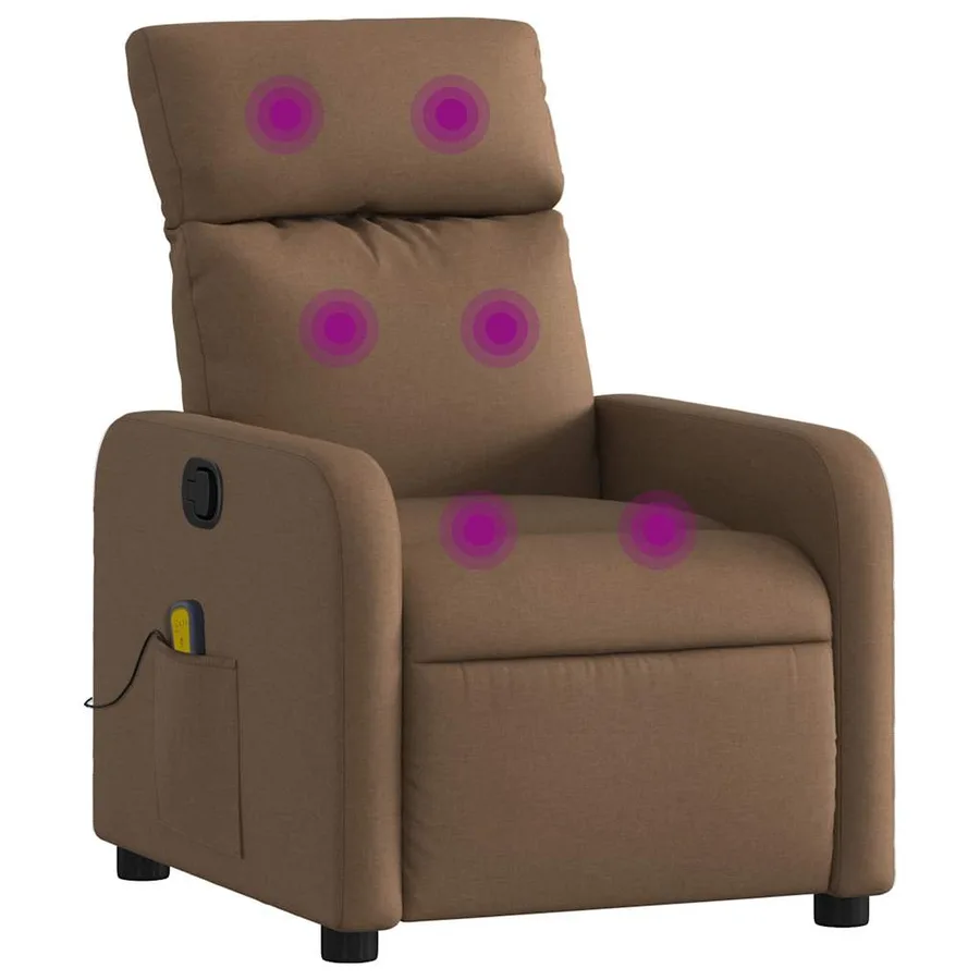 Fauteuil de massage inclinable Marron Tissu - 2